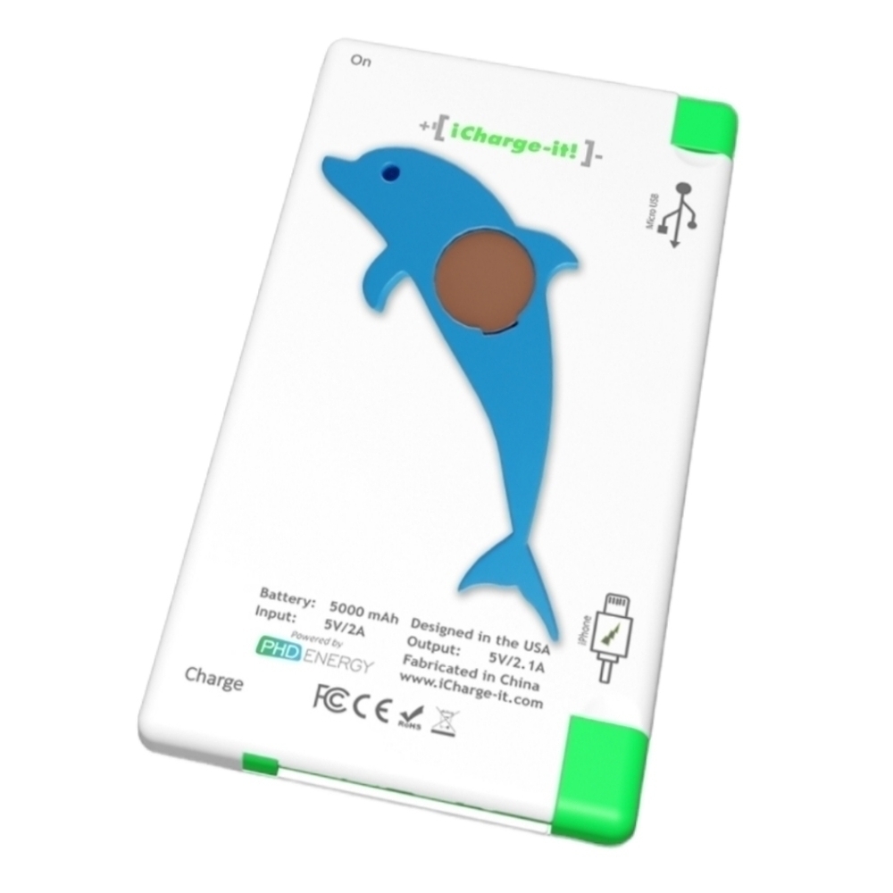 Power Bank With Dolphin Charm iPhone Android Cell Phone Tablet
